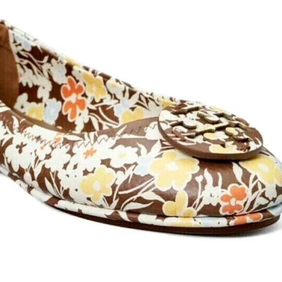 Tory Burch Minnie Ballet Travel Flats 9.5 Reverie Combo Floral - Picture 6 of 9